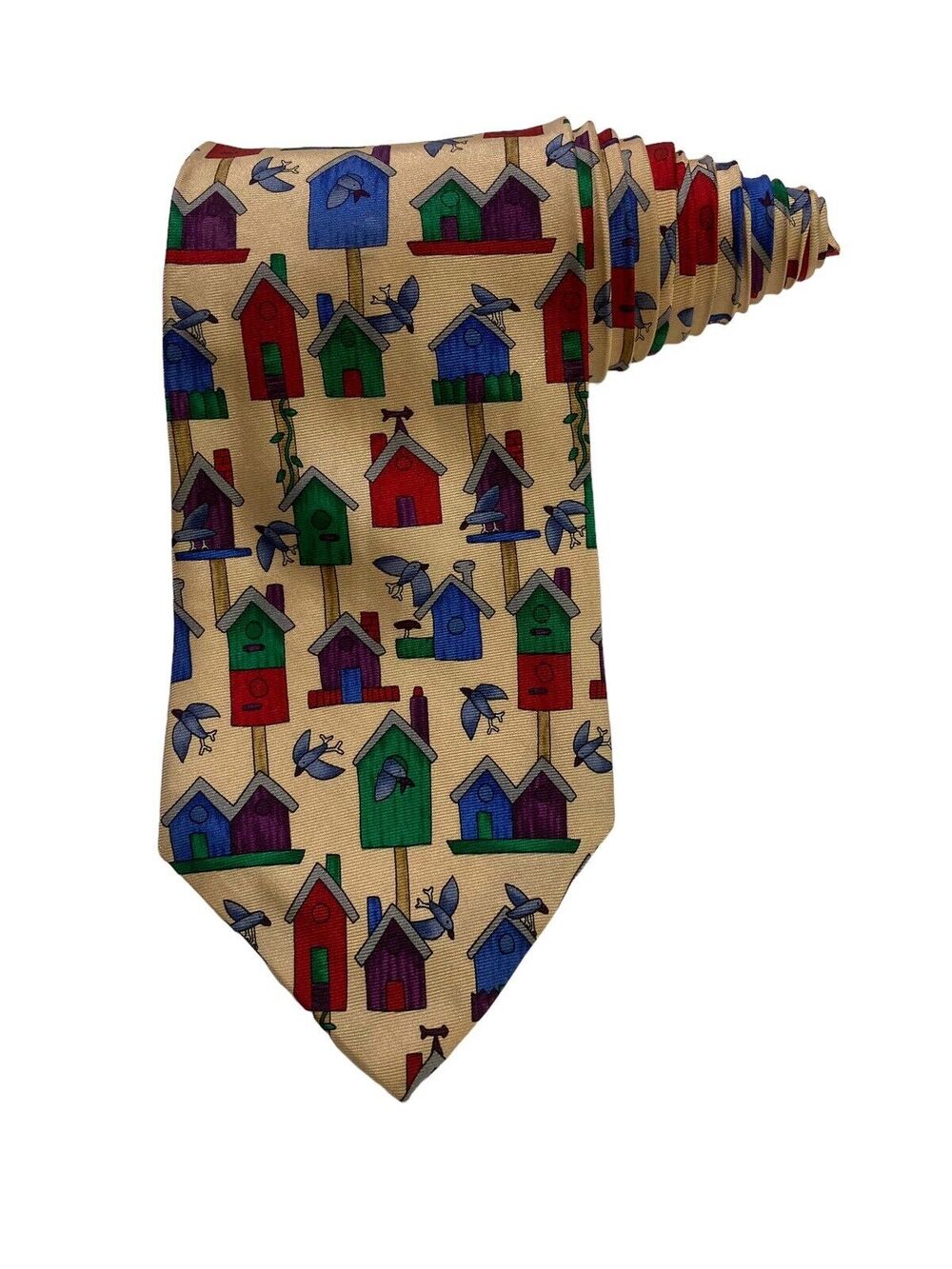 Save The Children Allison Age 10 1/2 Bird Village Bird House Novelty Necktie